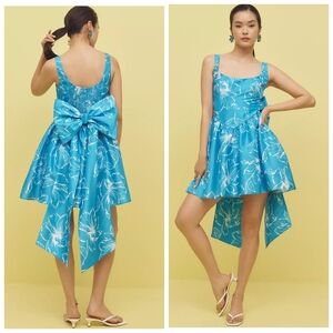 Anthropology Hutch Sleeveless Back-Bow Basque-Waist Mini Dress